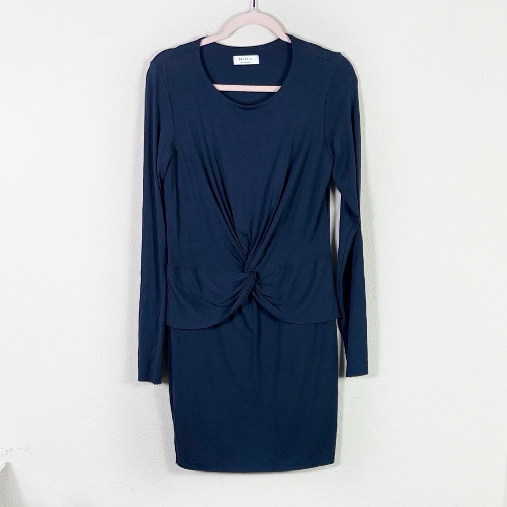 Bailey / 44 Navy Blue Draped “Walkin The Dog” Dress size Large